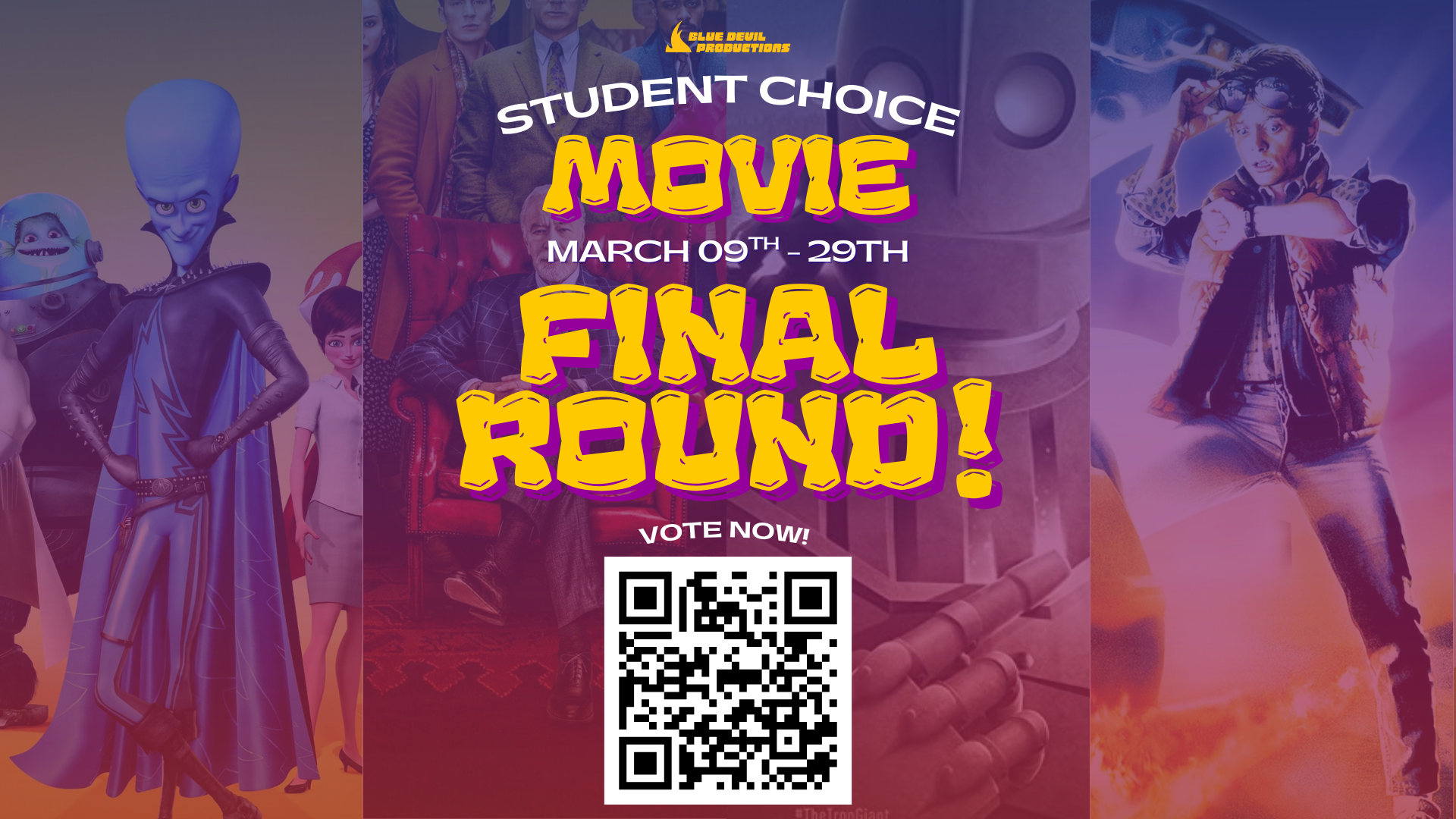 Digital Signage Poster for Student choice film.